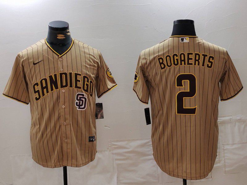 Men San Diego Padres #2 Bogaerts Brown Stripe Game 2024 Nike MLB Jersey style 2->san diego padres->MLB Jersey
